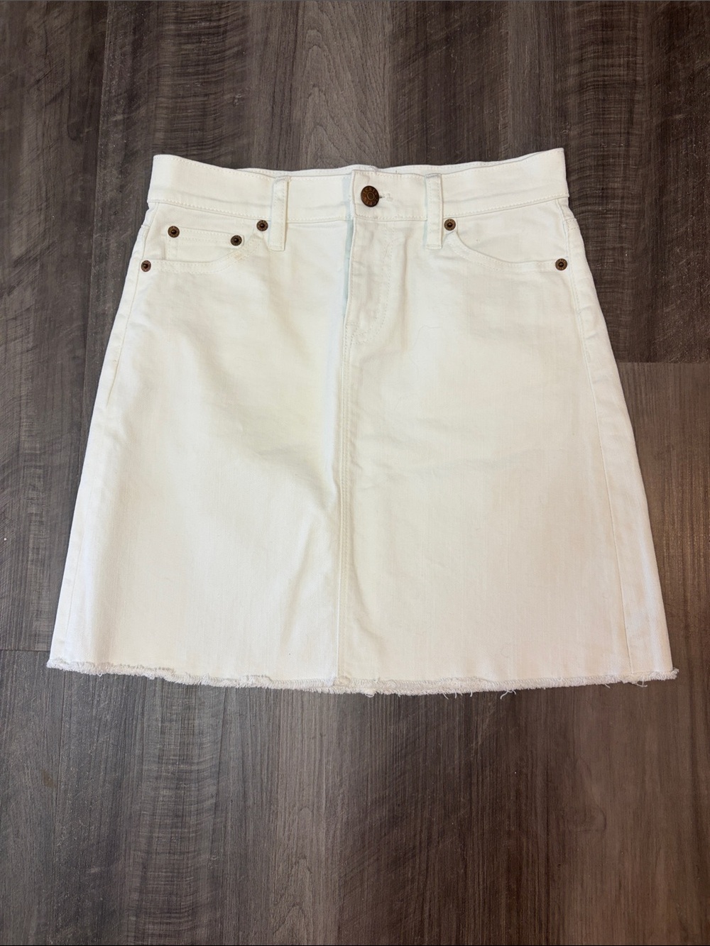 J. Crew White Denim Skirt